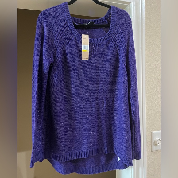 NWT DNKY Oversized Purple Sweater L - Picture 1 of 8